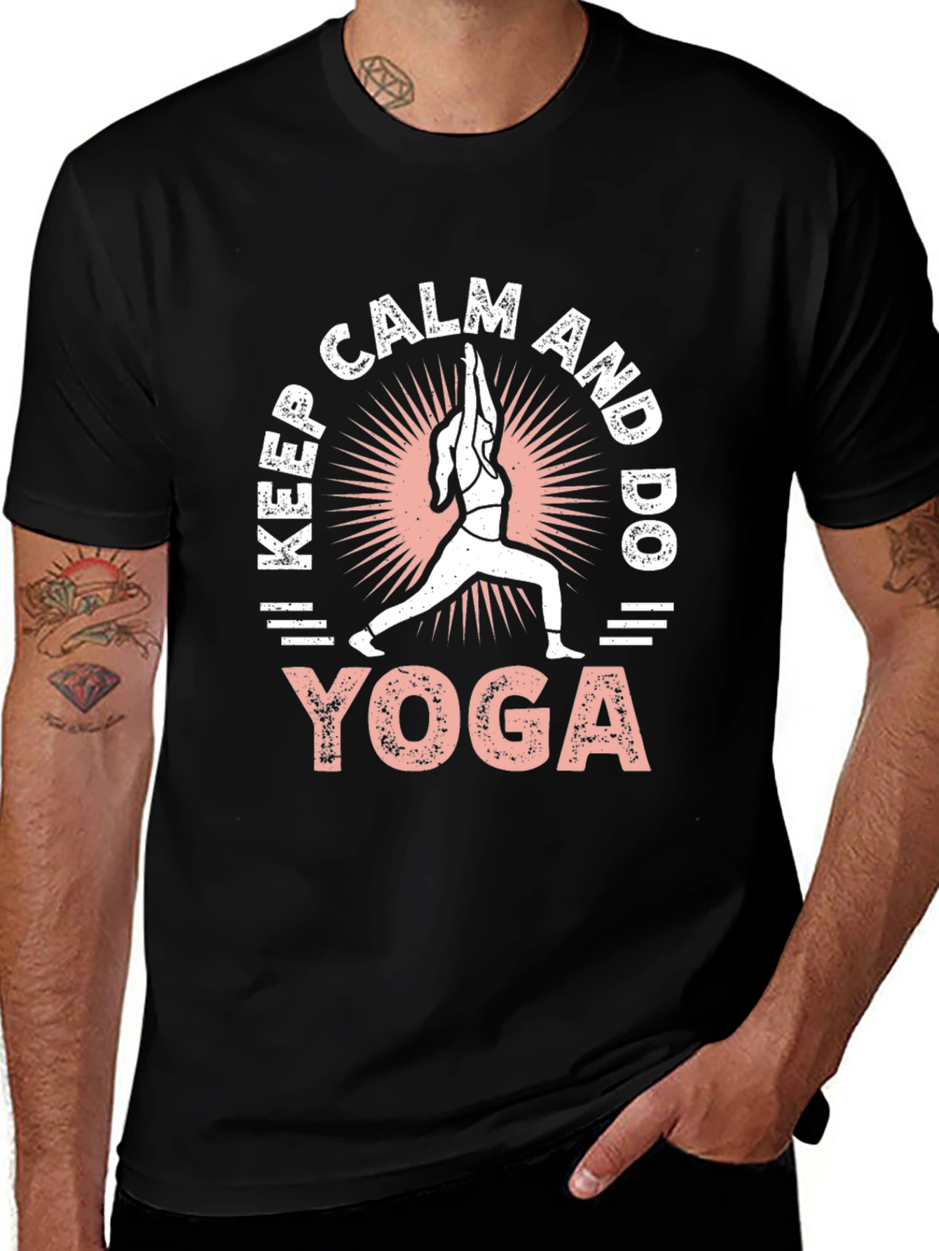 Keep Calm and Do Yoga Black T-Shirt
