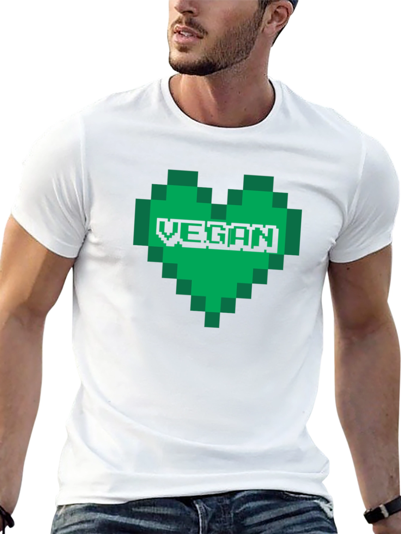 Vegan Pixel Heart T-Shirt