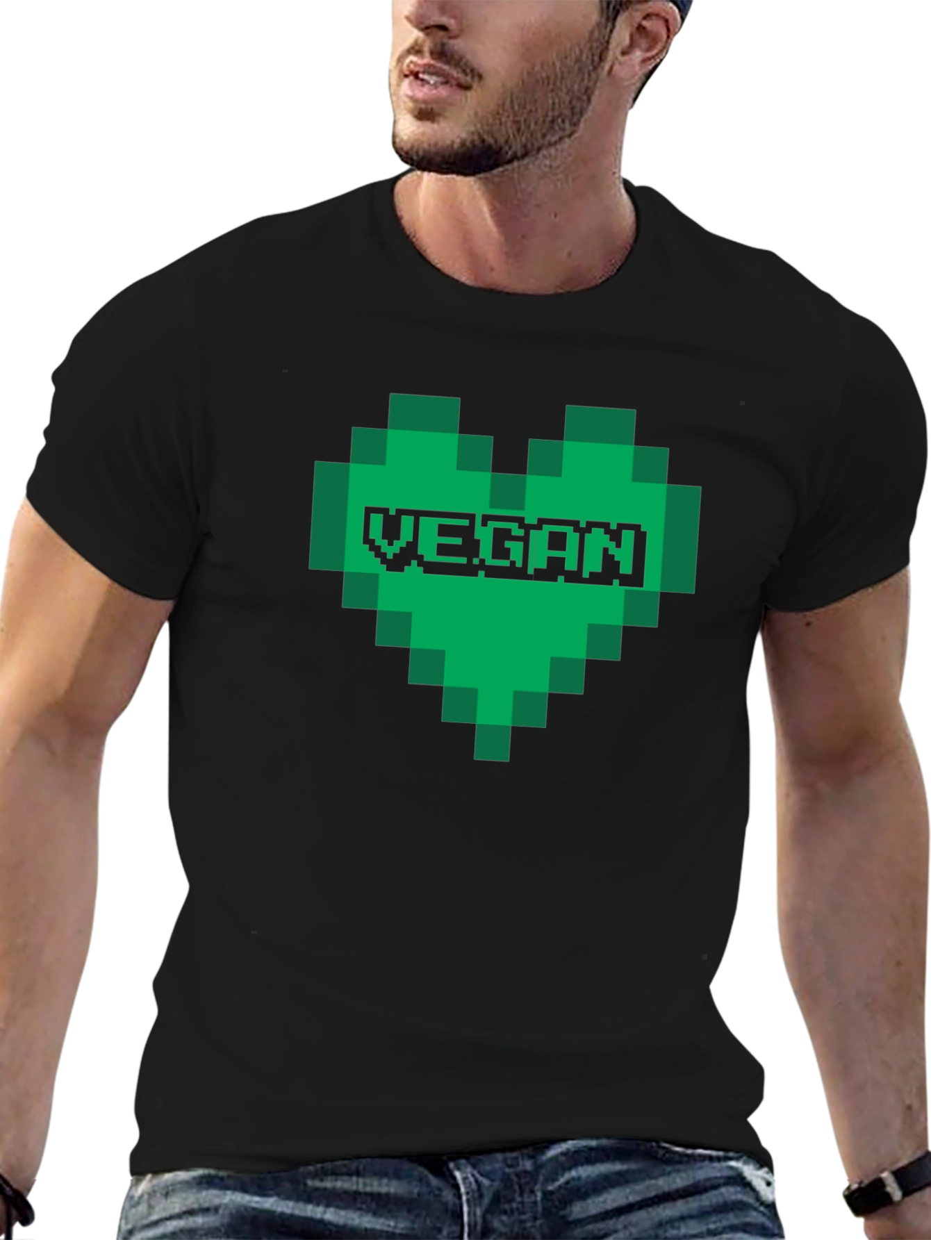 Vegan Pixel Heart T-Shirt