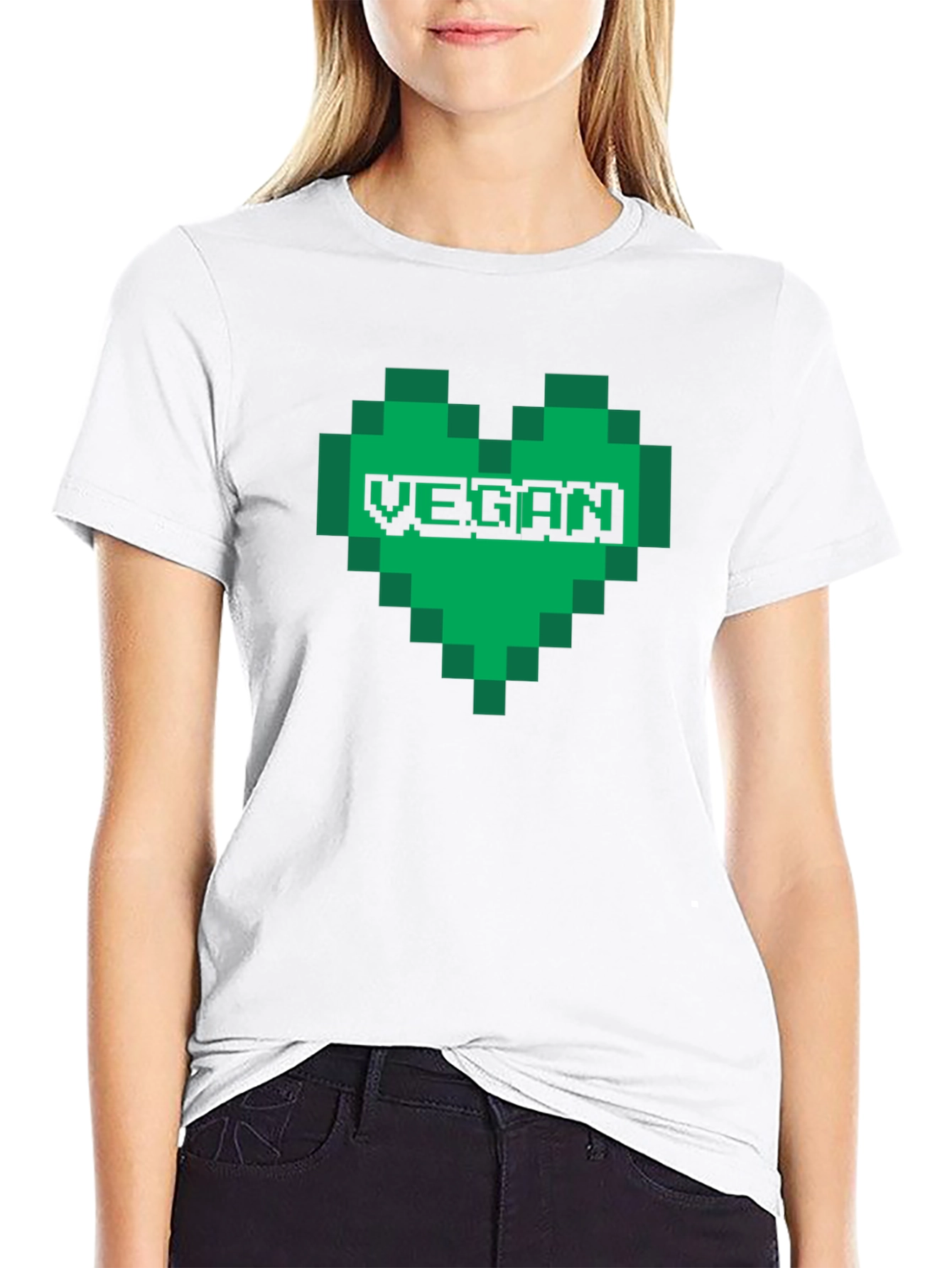 Vegan Pixel Heart T-Shirt