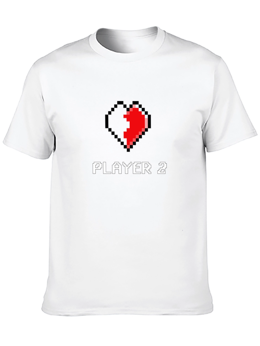 Player 2 Pixel Heart T-Shirt - Matching Gamer Tee