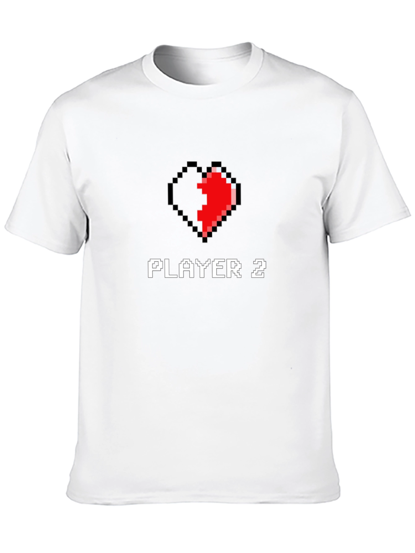 Player 2 Pixel Heart T-Shirt - Matching Gamer Tee