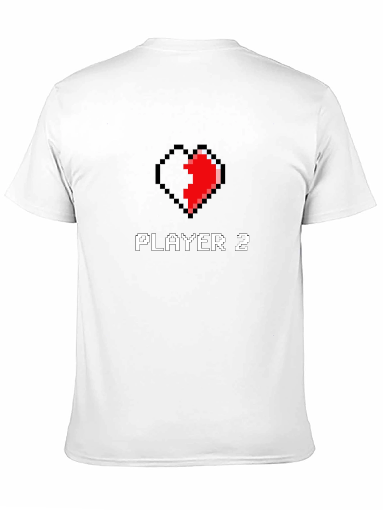 Player 2 Pixel Heart T-Shirt - Matching Gamer Tee