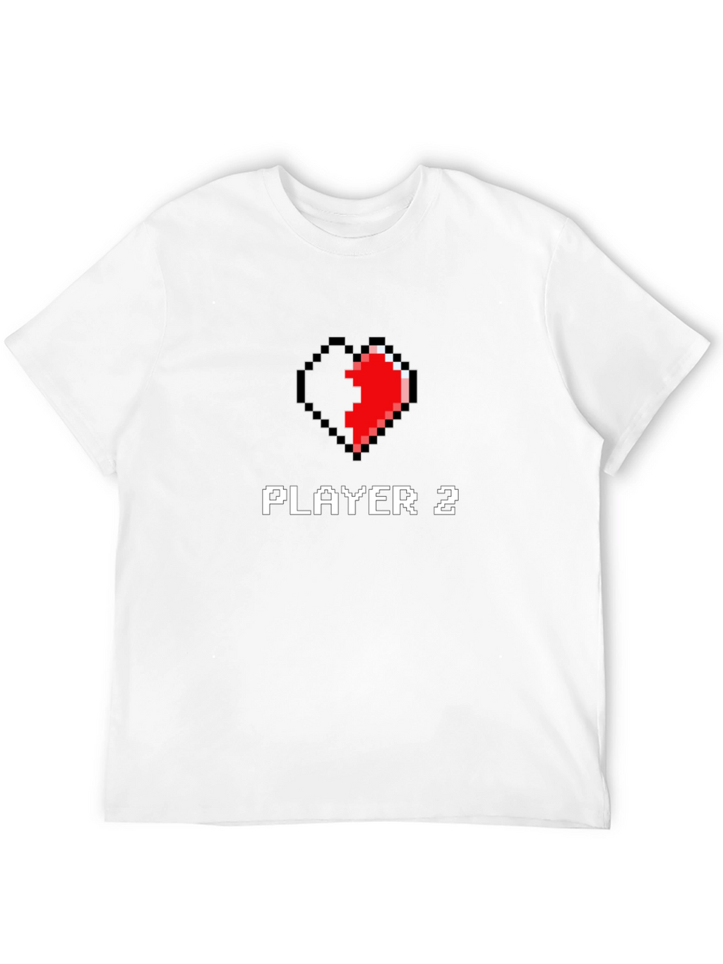 Player 2 Pixel Heart T-Shirt - Matching Gamer Tee
