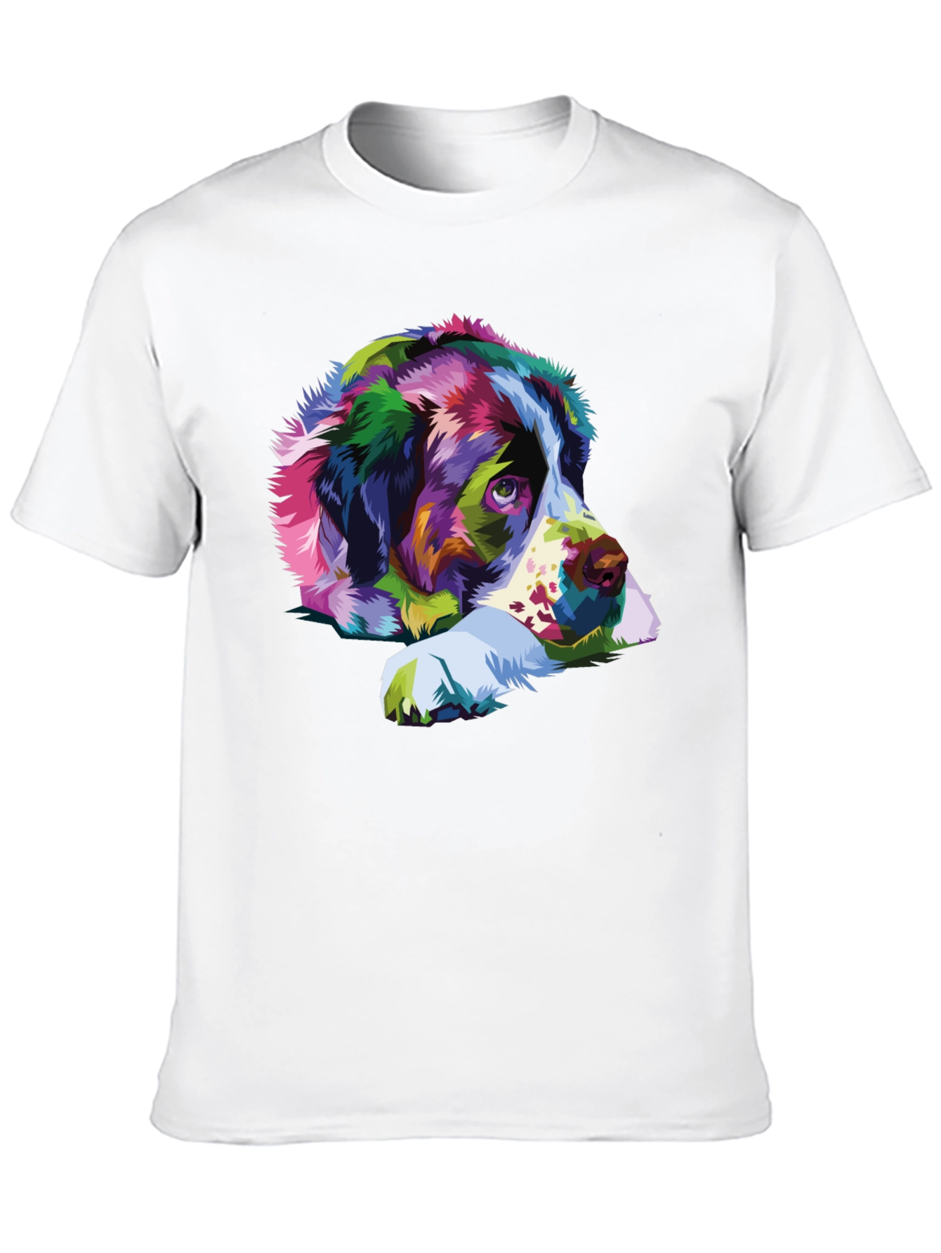Colorful Dog Portrait Black T-Shirt