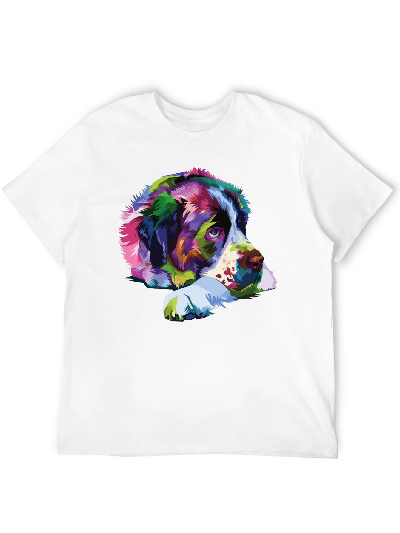 Colorful Dog Portrait Black T-Shirt