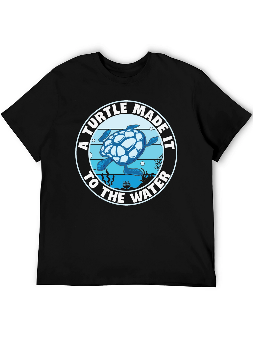 Turtle Made It To The Water Graphic Tee