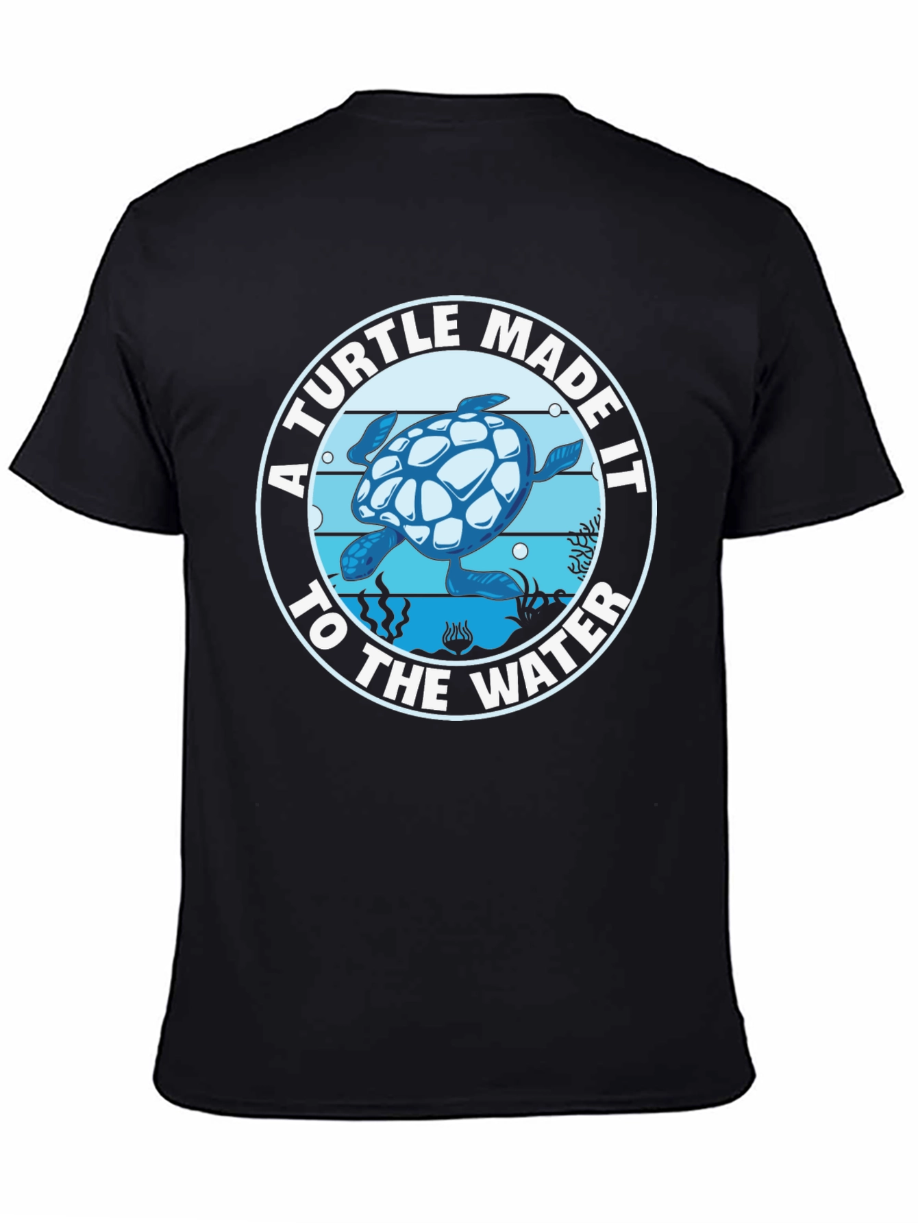 Turtle Made It To The Water Graphic Tee