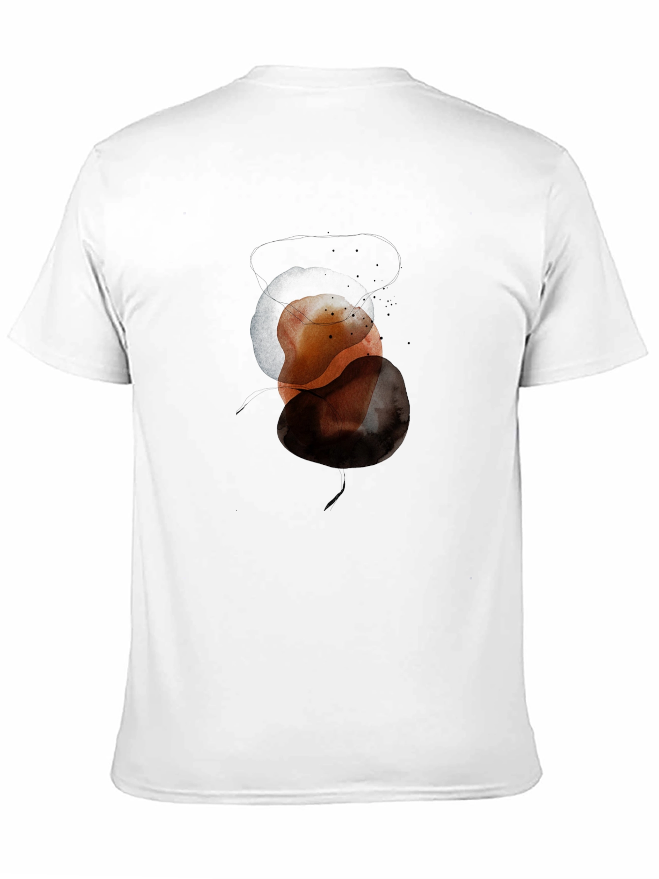 Abstract Geometric Circle Graphic Mens Black T-Shirt