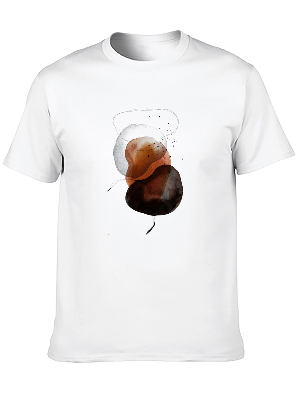Abstract Geometric Circle Graphic Mens Black T-Shirt