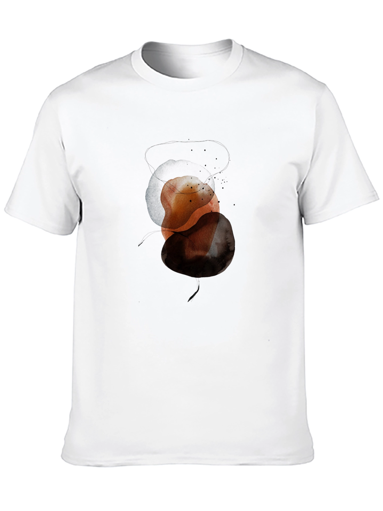 Abstract Geometric Circle Graphic Mens Black T-Shirt
