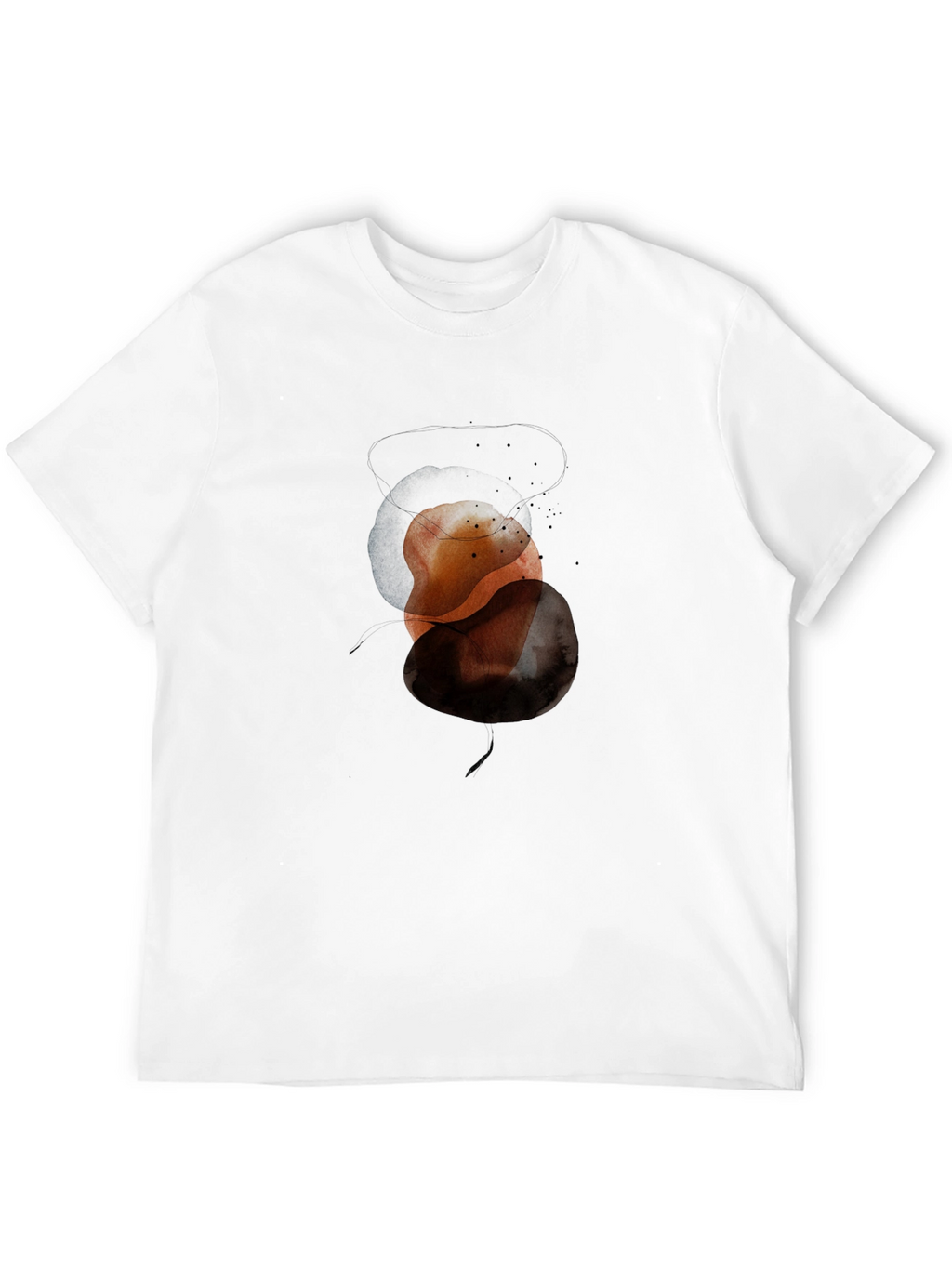 Abstract Geometric Circle Graphic Mens Black T-Shirt