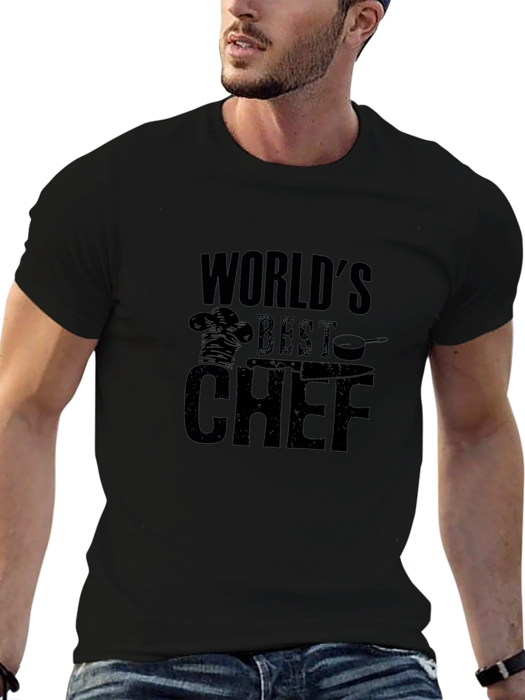 Worlds Best Chef Black Graphic T-Shirt