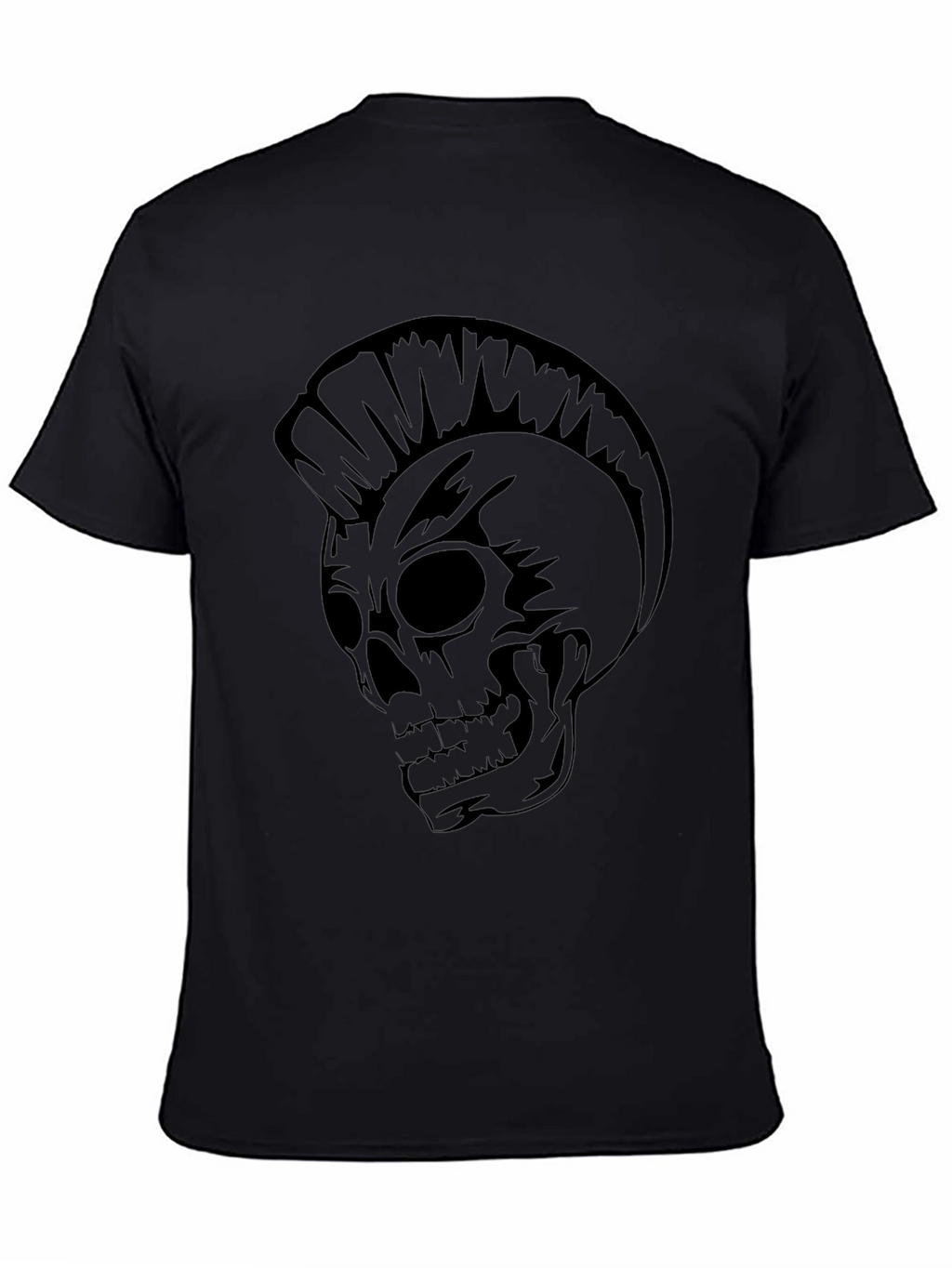 Mens Black Punk Skull Graphic Tee