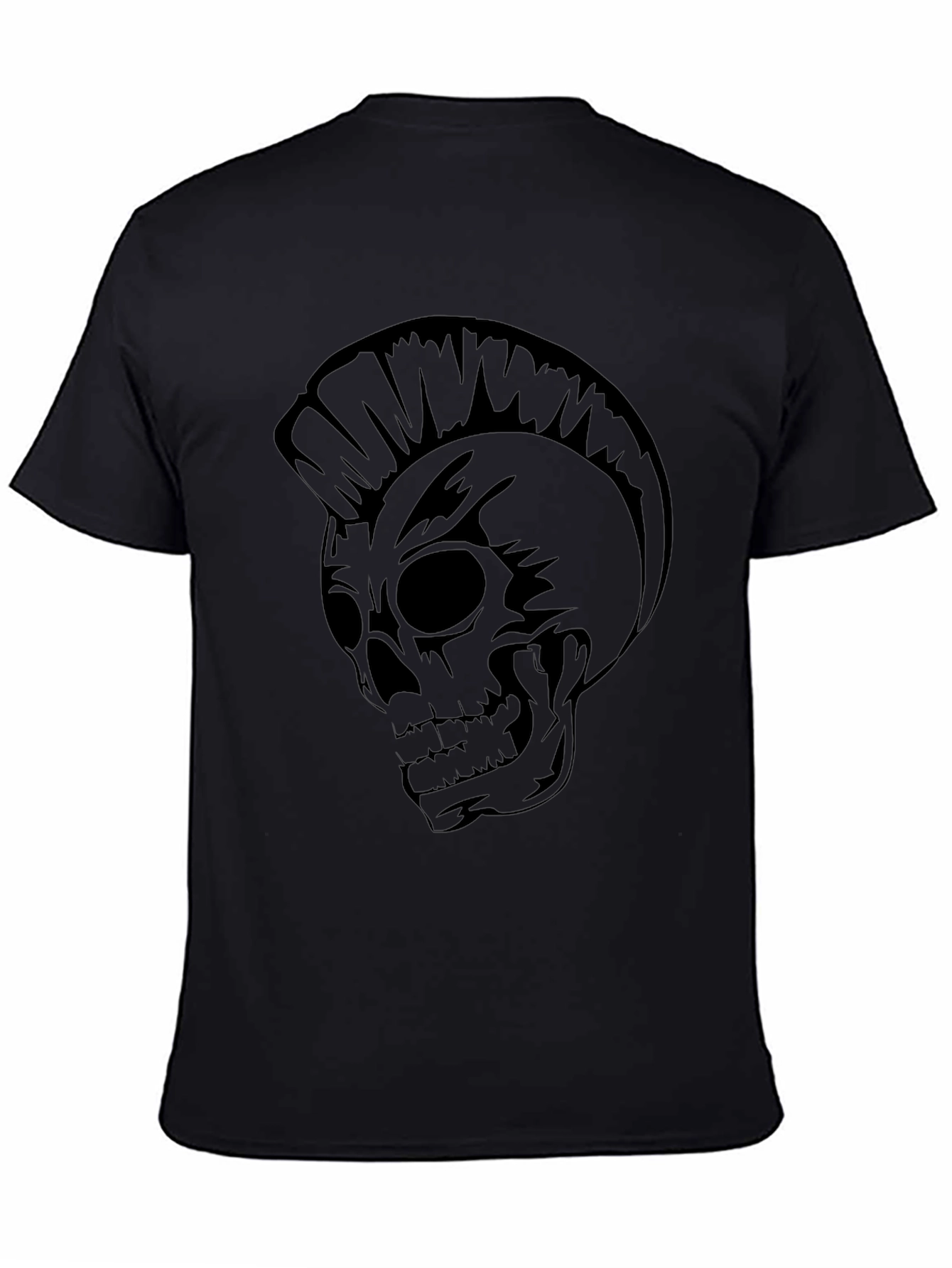 Mens Black Punk Skull Graphic Tee