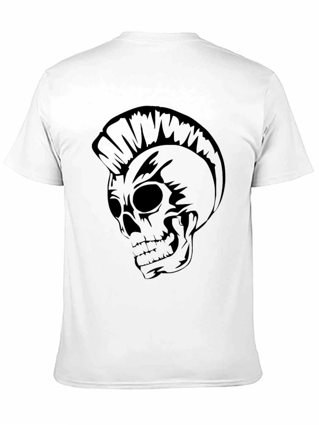 Mens Black Punk Skull Graphic Tee
