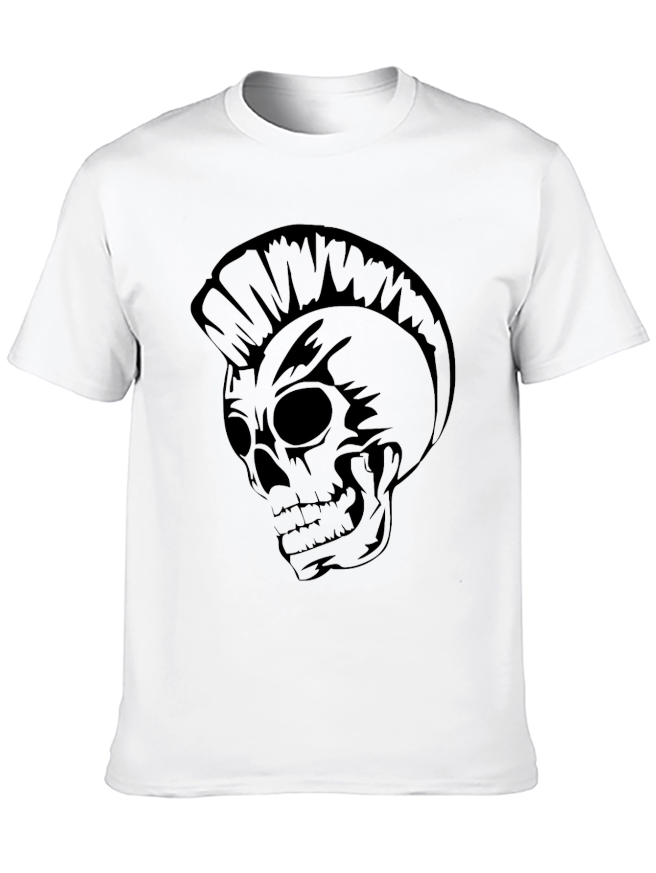 Mens Black Punk Skull Graphic Tee