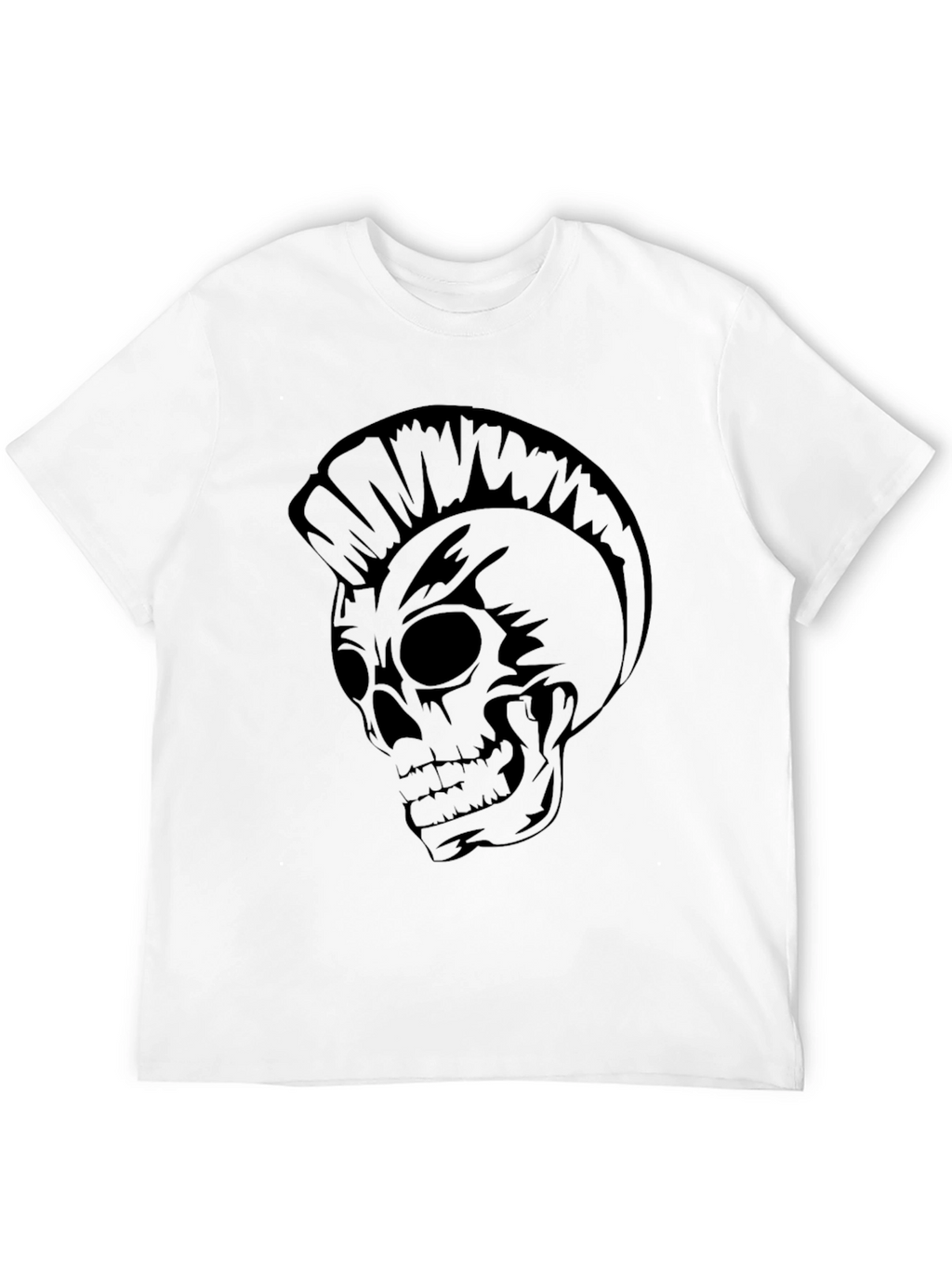 Mens Black Punk Skull Graphic Tee