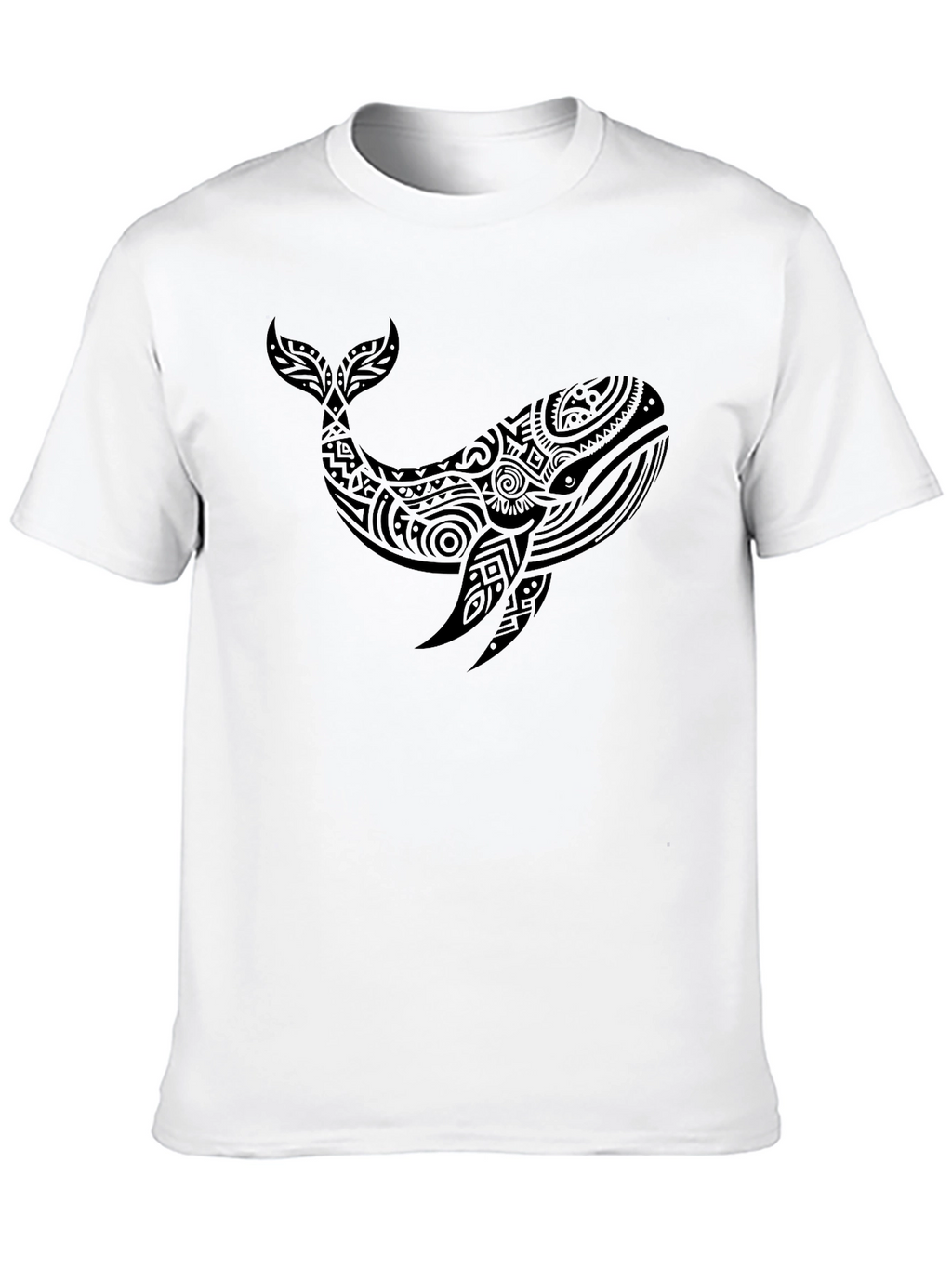 Tribal Whale Graphic Tee - Black