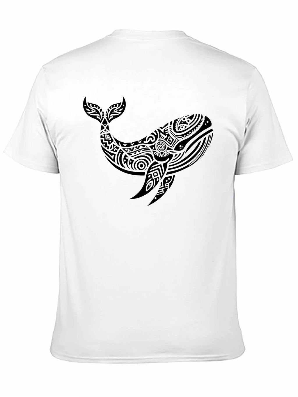 Tribal Whale Graphic Tee - Black