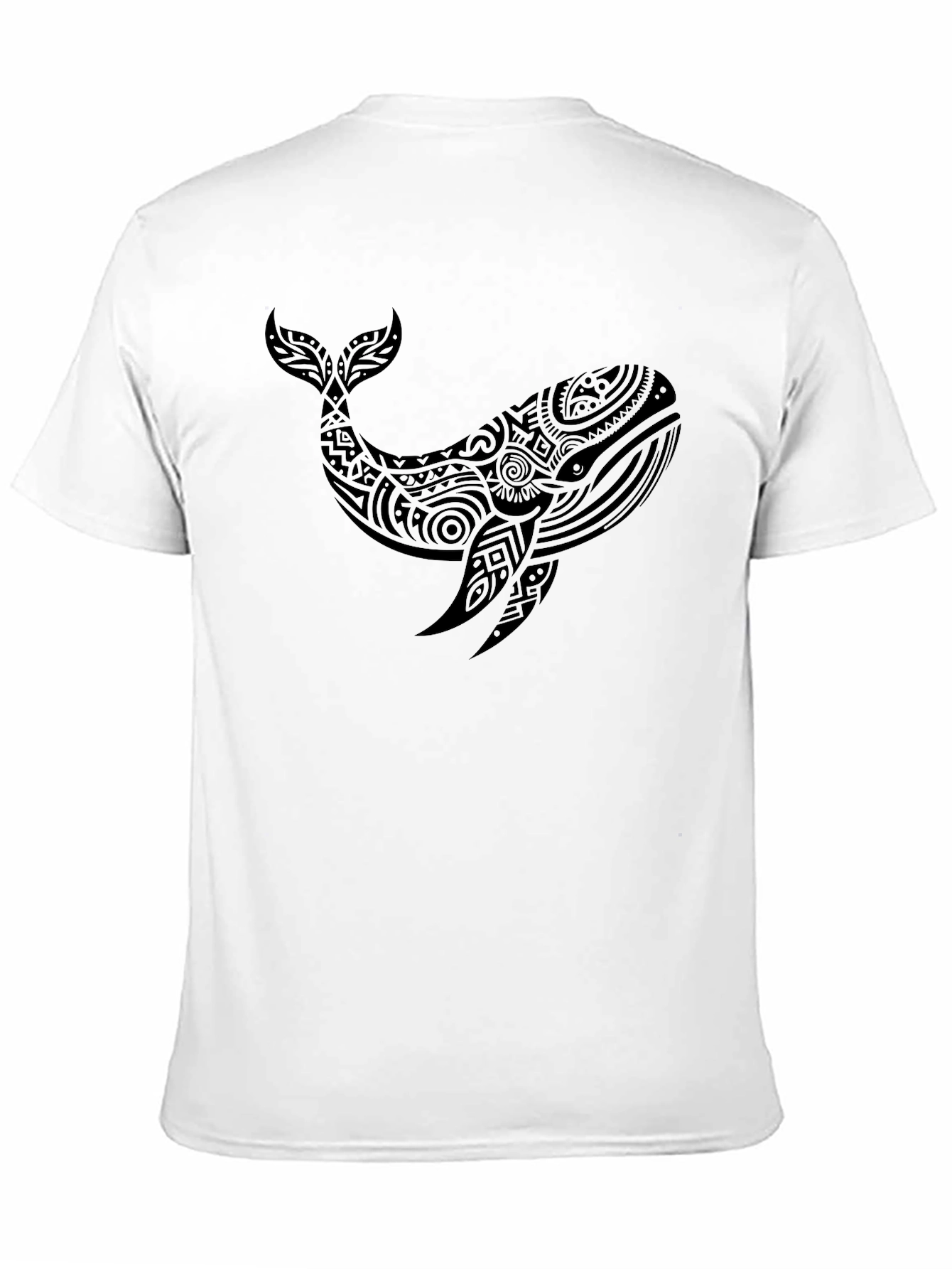 Tribal Whale Graphic Tee - Black