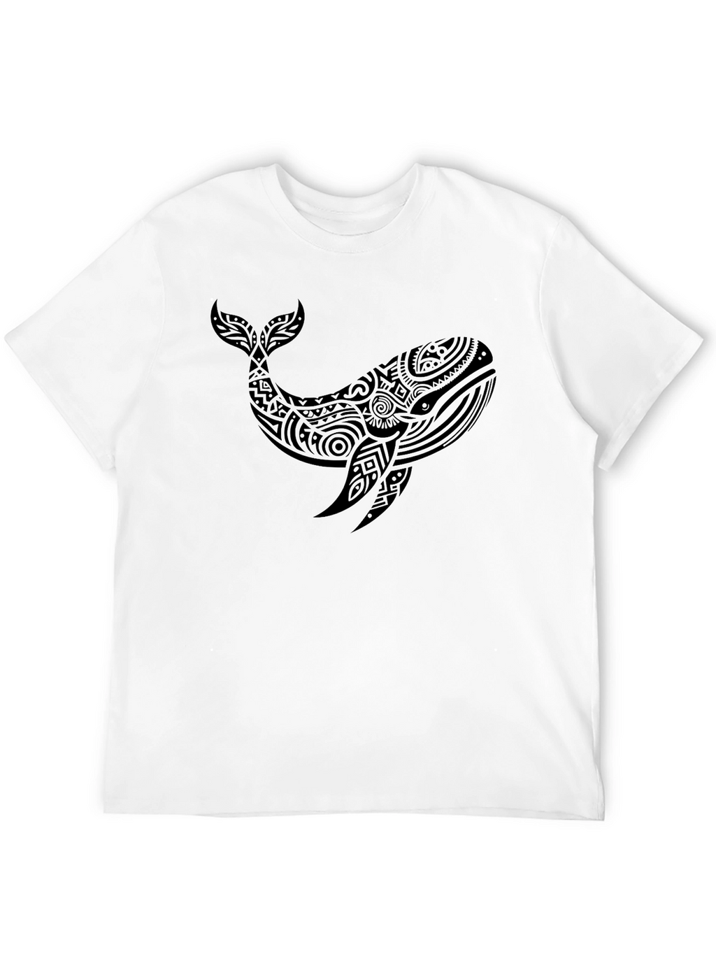 Tribal Whale Graphic Tee - Black