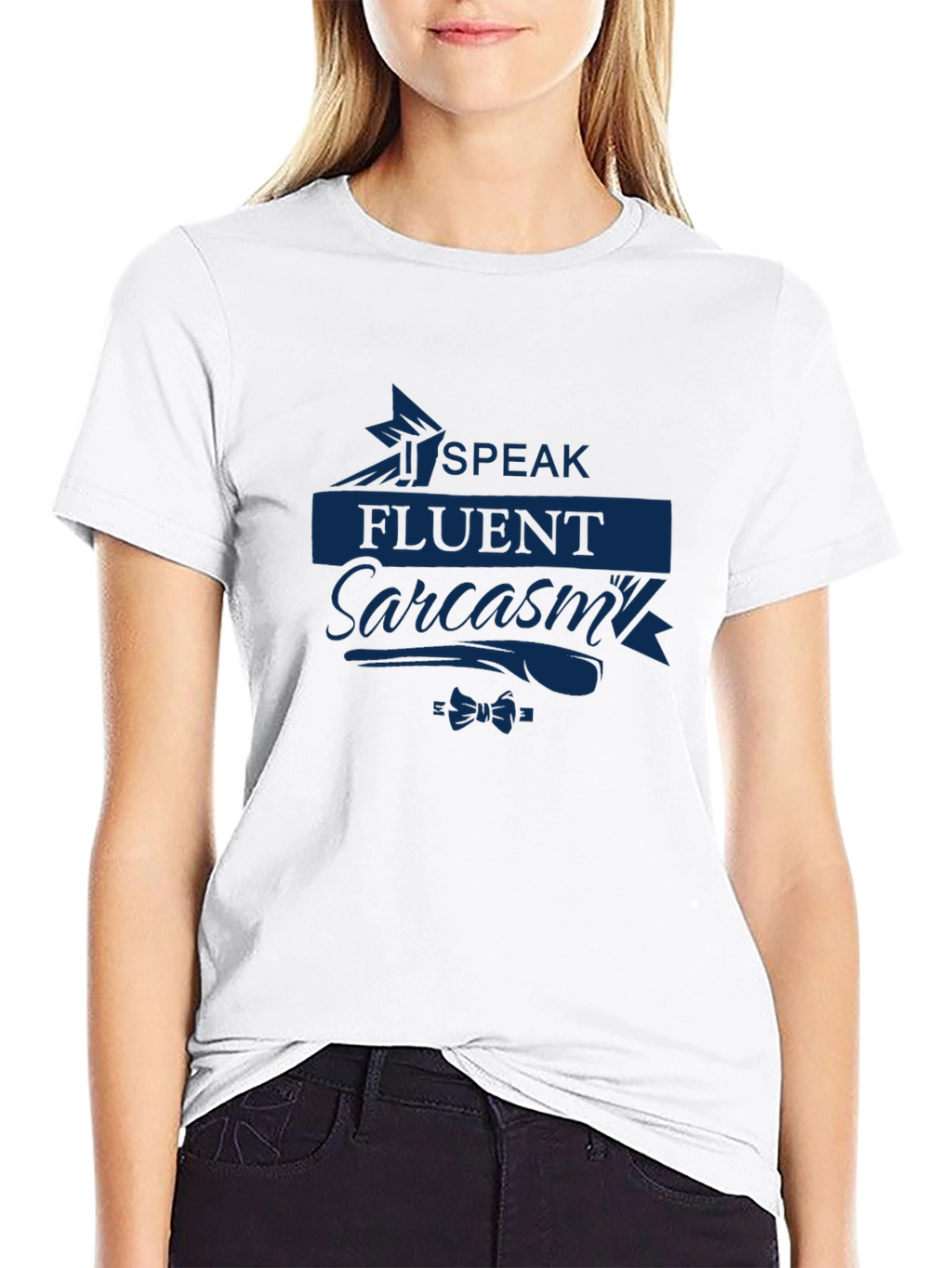 Speak Fluent Sarcasm T-Shirt - Dark Blue Print