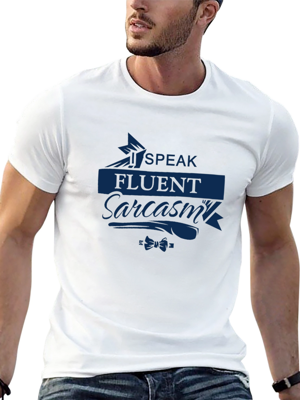 Speak Fluent Sarcasm T-Shirt - Dark Blue Print