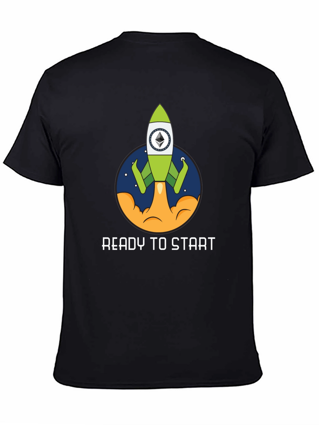 Ethereum Rocket Black T-Shirt - Ready to Start!