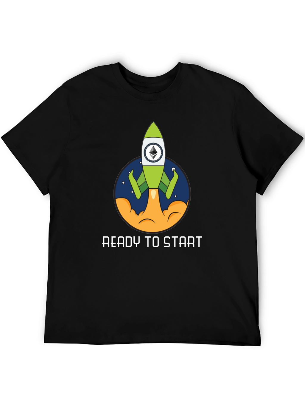 Ethereum Rocket Black T-Shirt - Ready to Start!