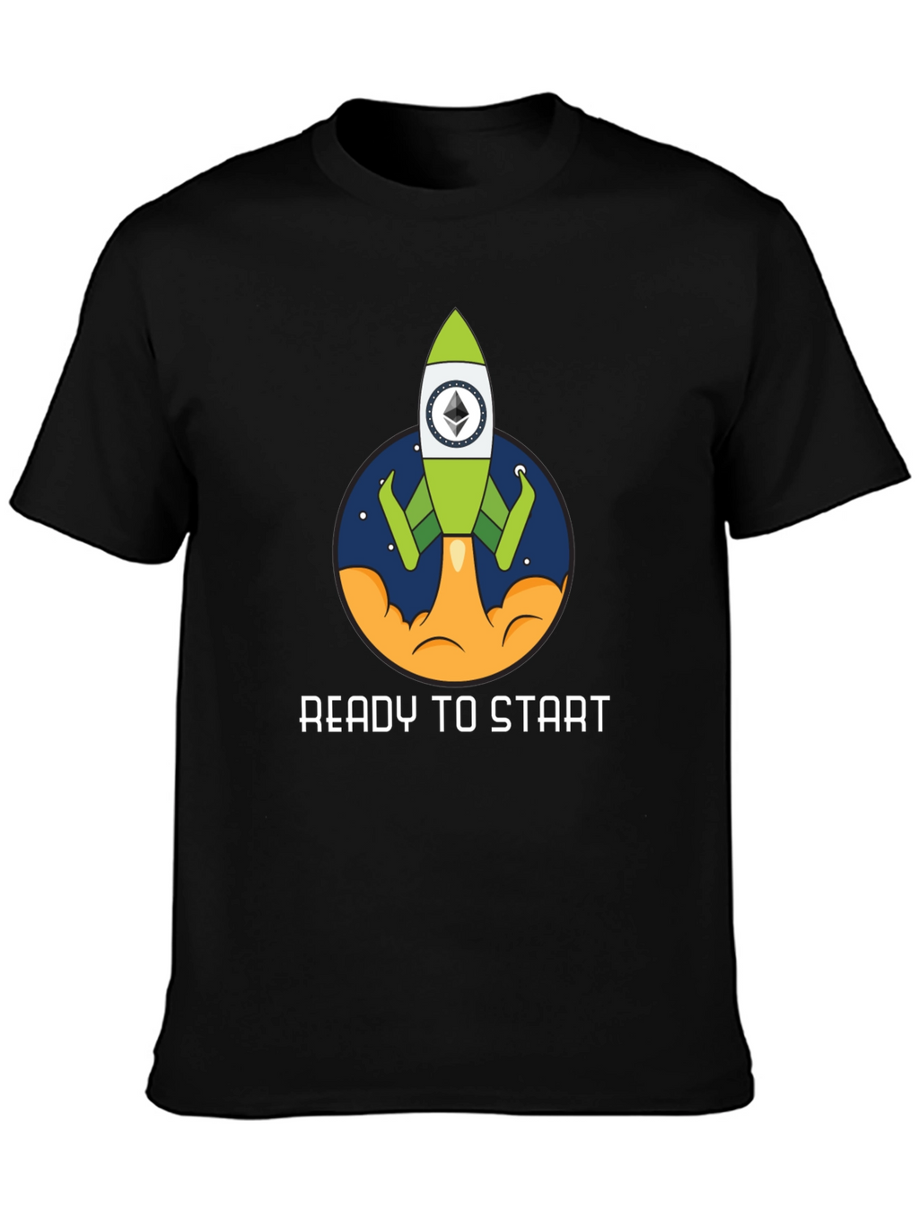 Ethereum Rocket Black T-Shirt - Ready to Start!