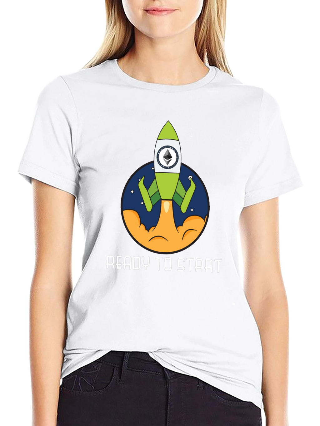 Ethereum Rocket Black T-Shirt - Ready to Start!