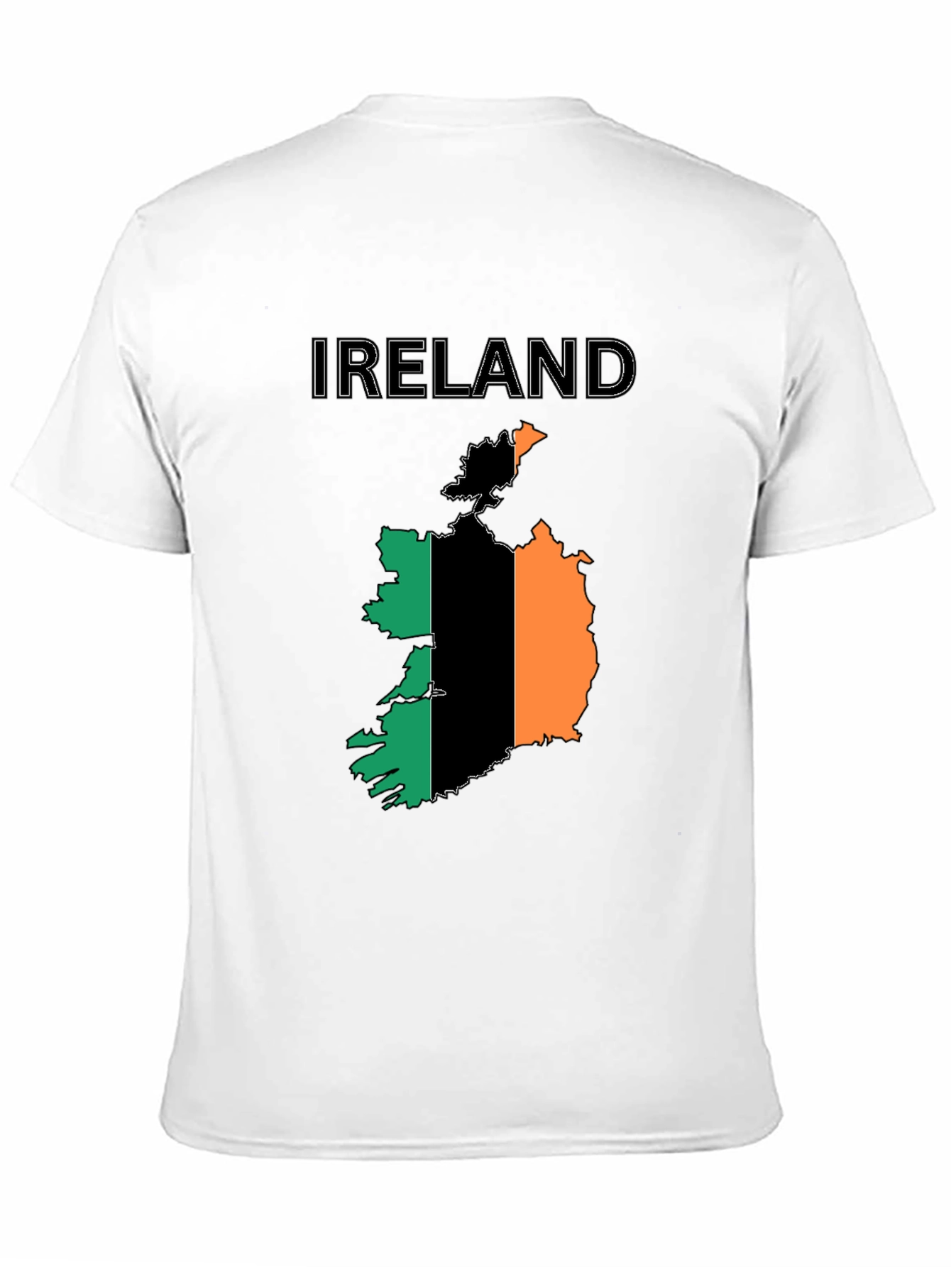 Ireland Flag Map Black T-Shirt