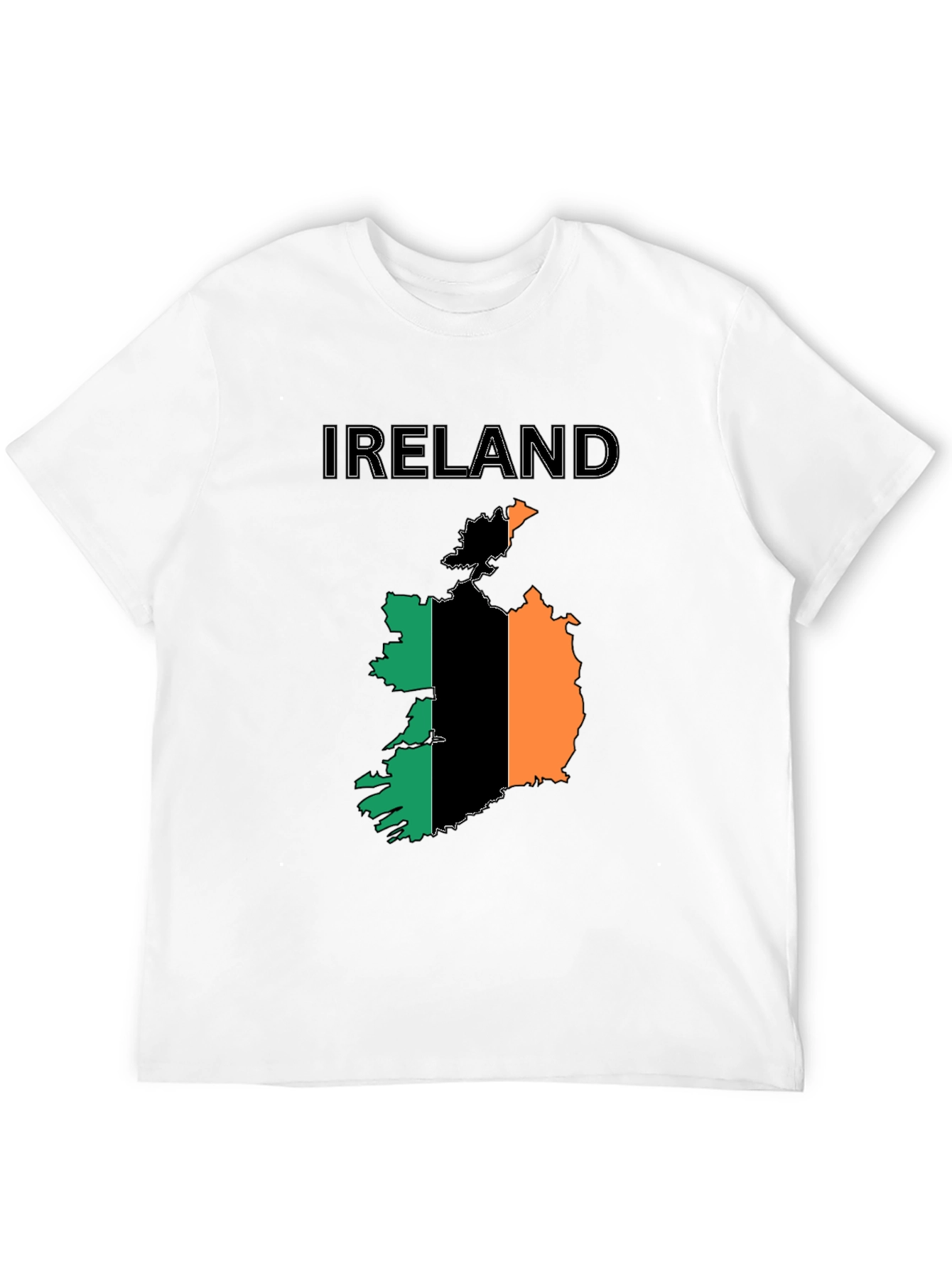Ireland Flag Map Black T-Shirt