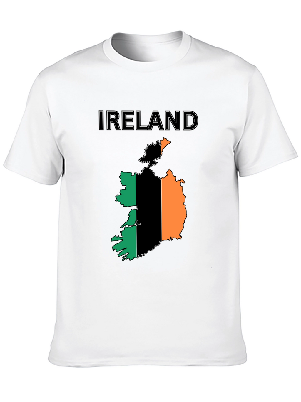 Ireland Flag Map Black T-Shirt