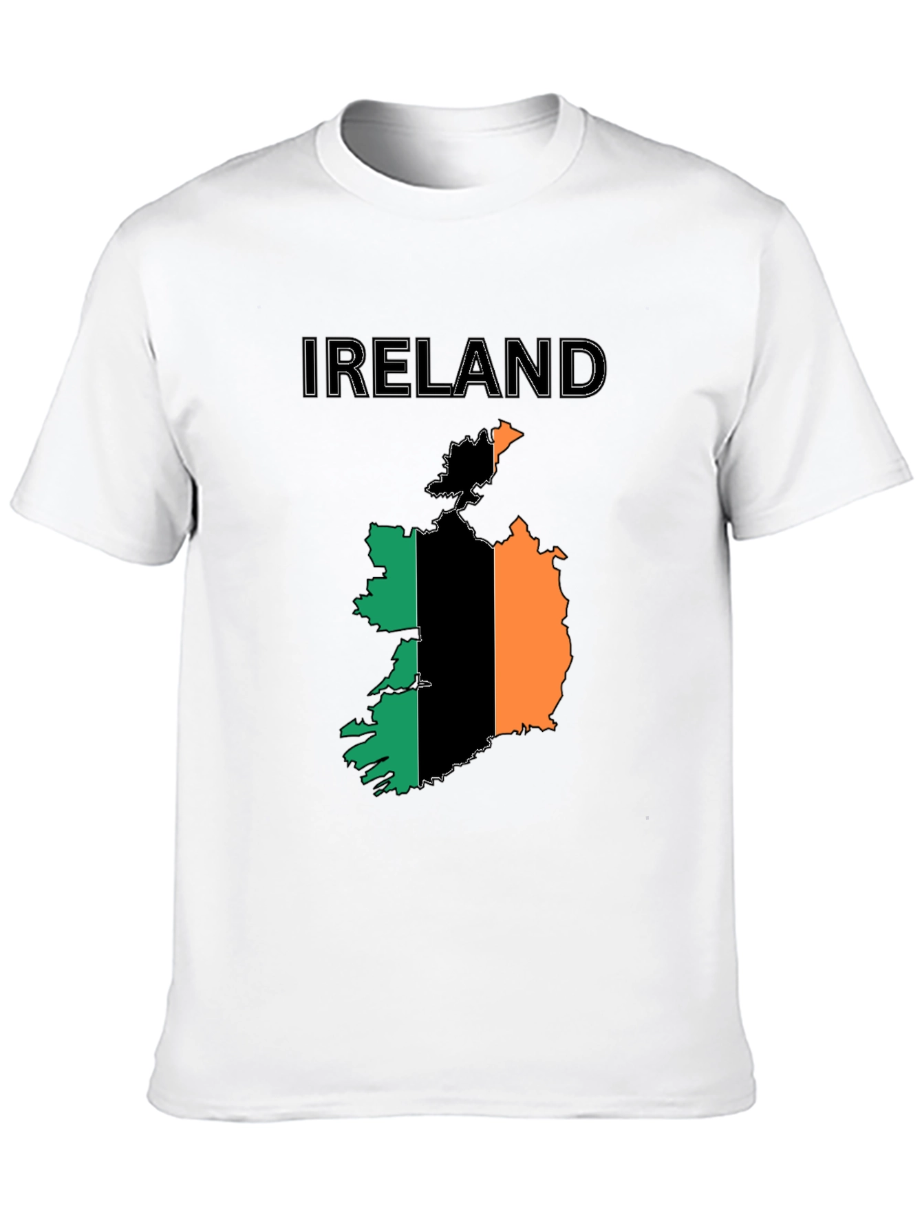 Ireland Flag Map Black T-Shirt