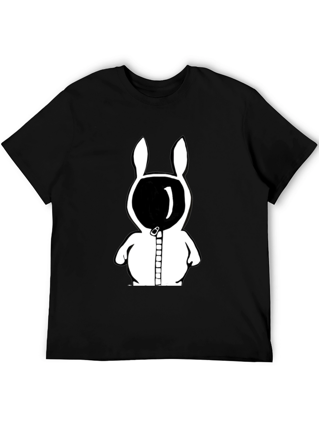 Rabbit Astronaut Graphic Tee - Black Cotton Blend