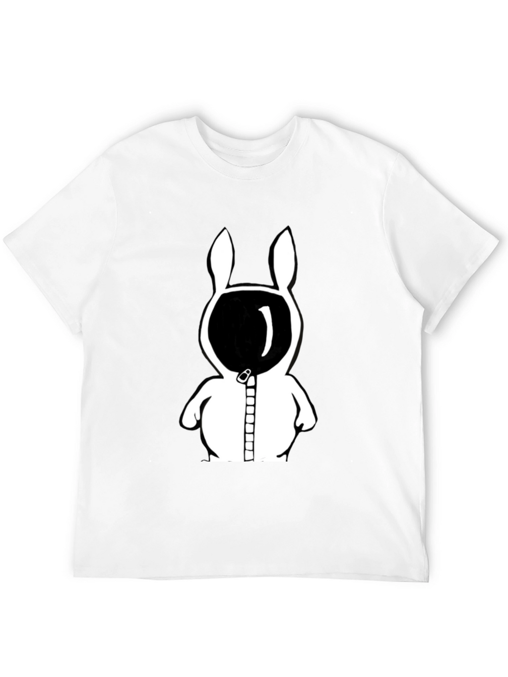 Rabbit Astronaut Graphic Tee - Black Cotton Blend