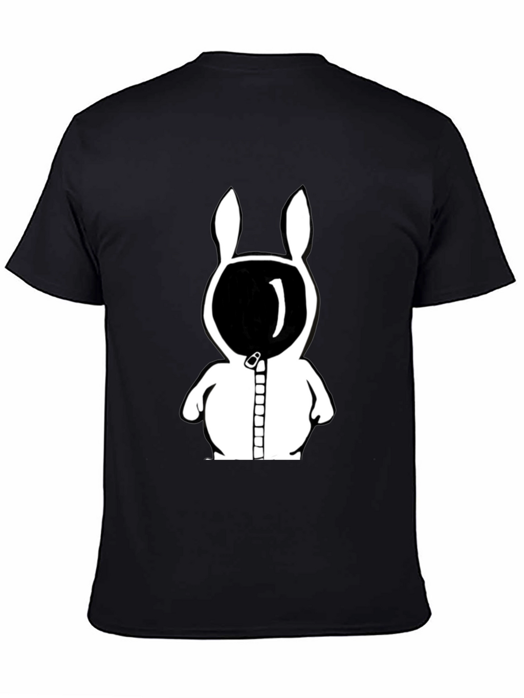 Rabbit Astronaut Graphic Tee - Black Cotton Blend