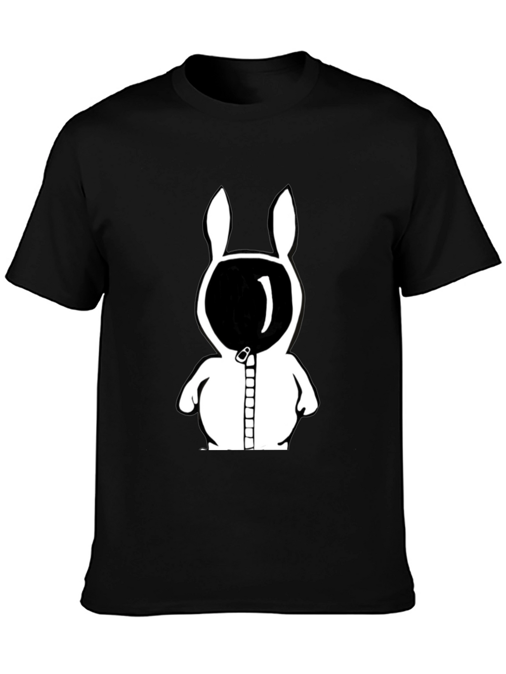 Rabbit Astronaut Graphic Tee - Black Cotton Blend