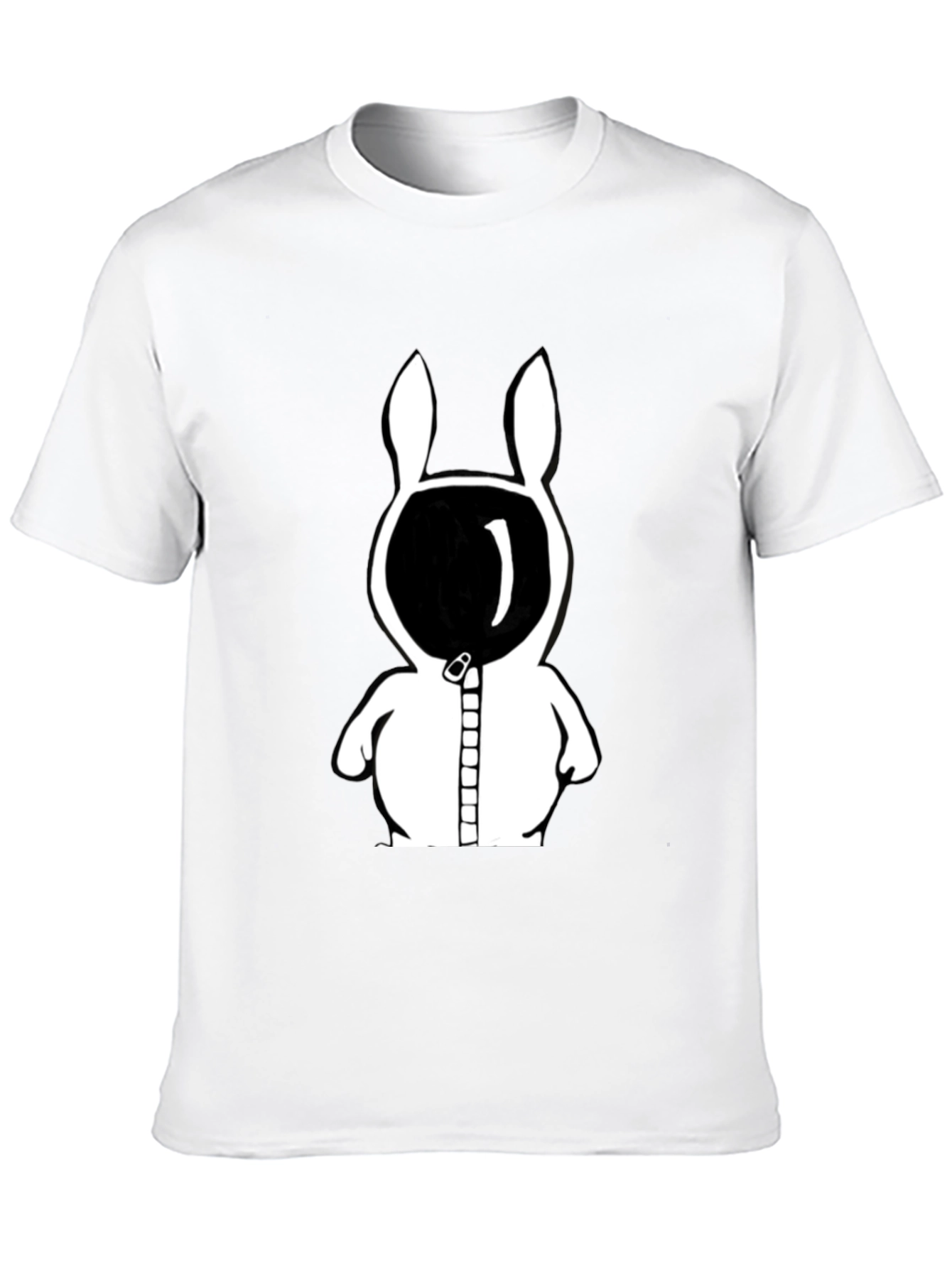 Rabbit Astronaut Graphic Tee - Black Cotton Blend