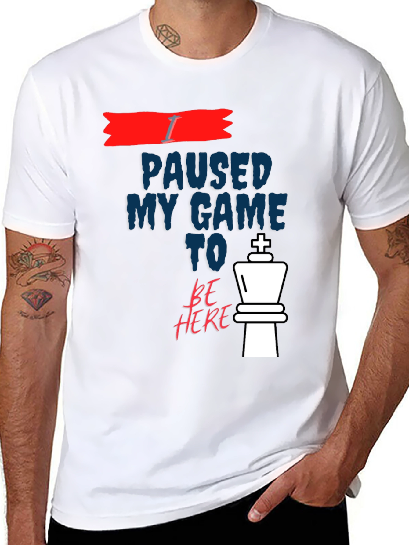 I Paused My Game Chess King Graphic T-Shirt