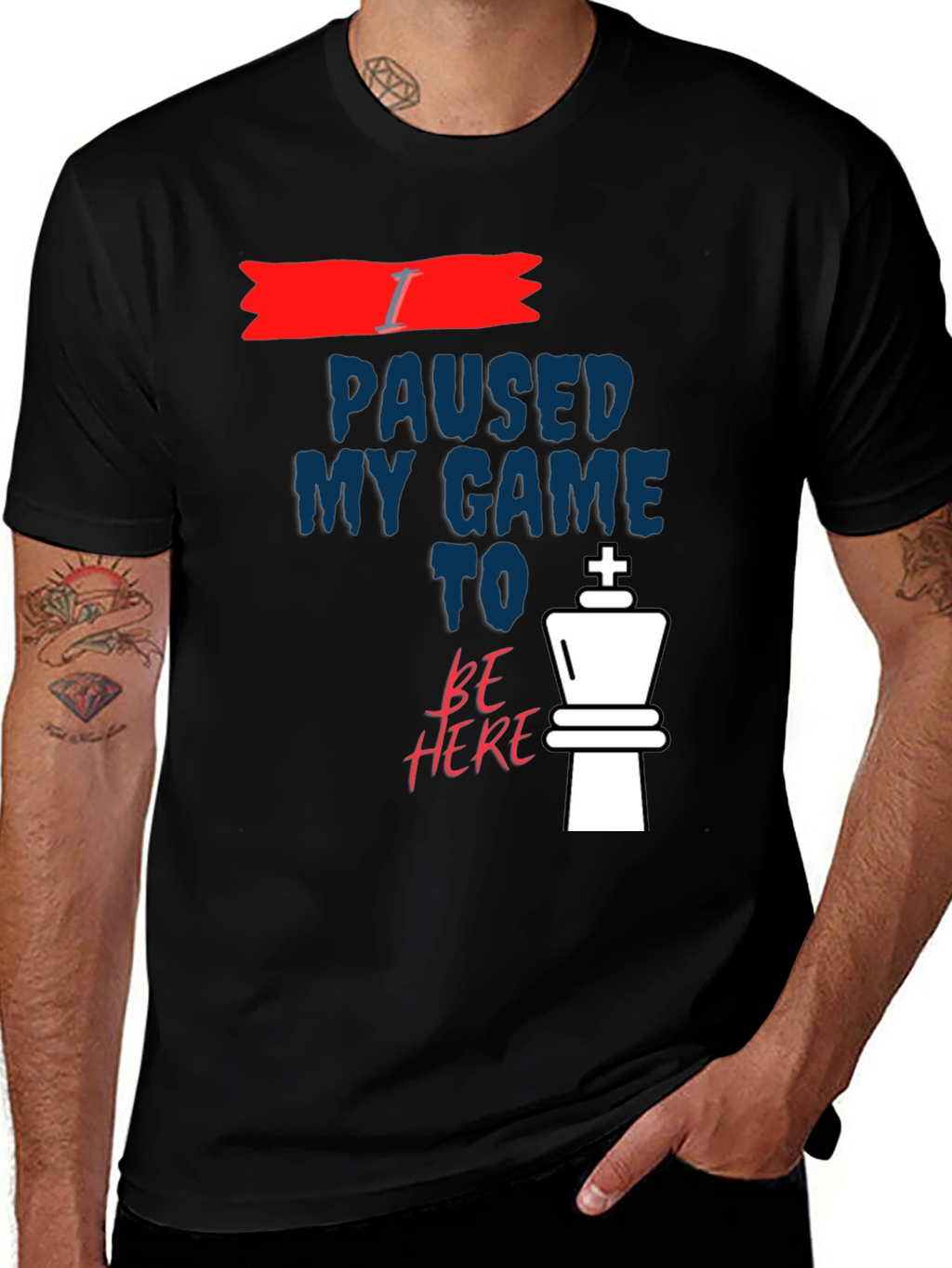 I Paused My Game Chess King Graphic T-Shirt