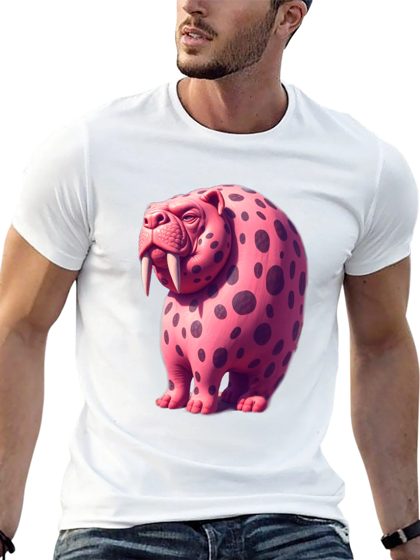Pink Spotted Walrus Graphic Tee