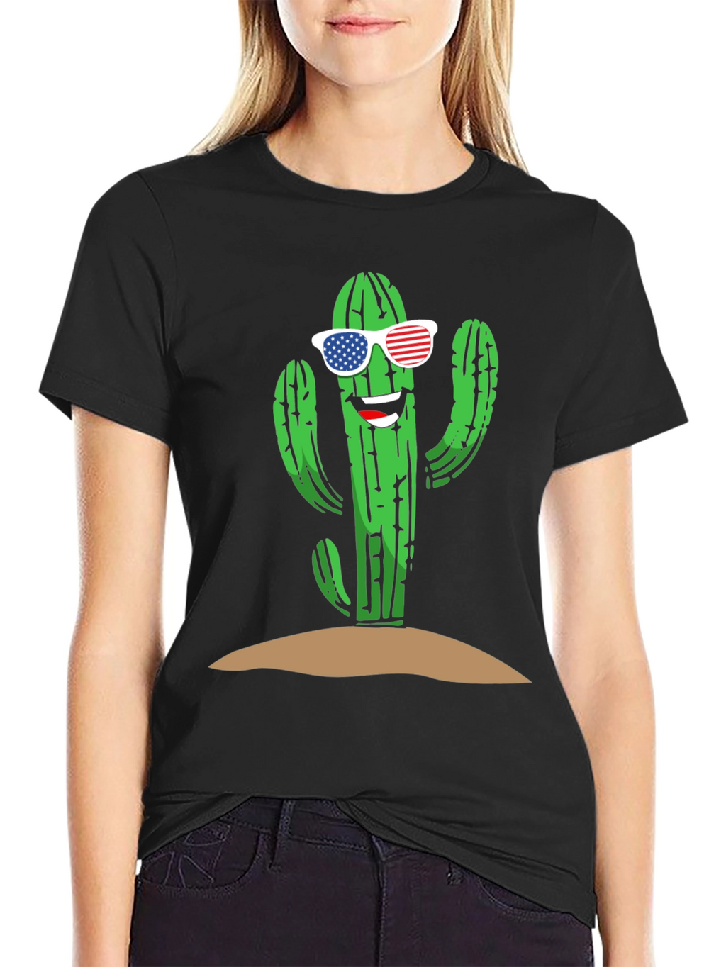 Cool Cactus USA Flag Sunglasses Tee