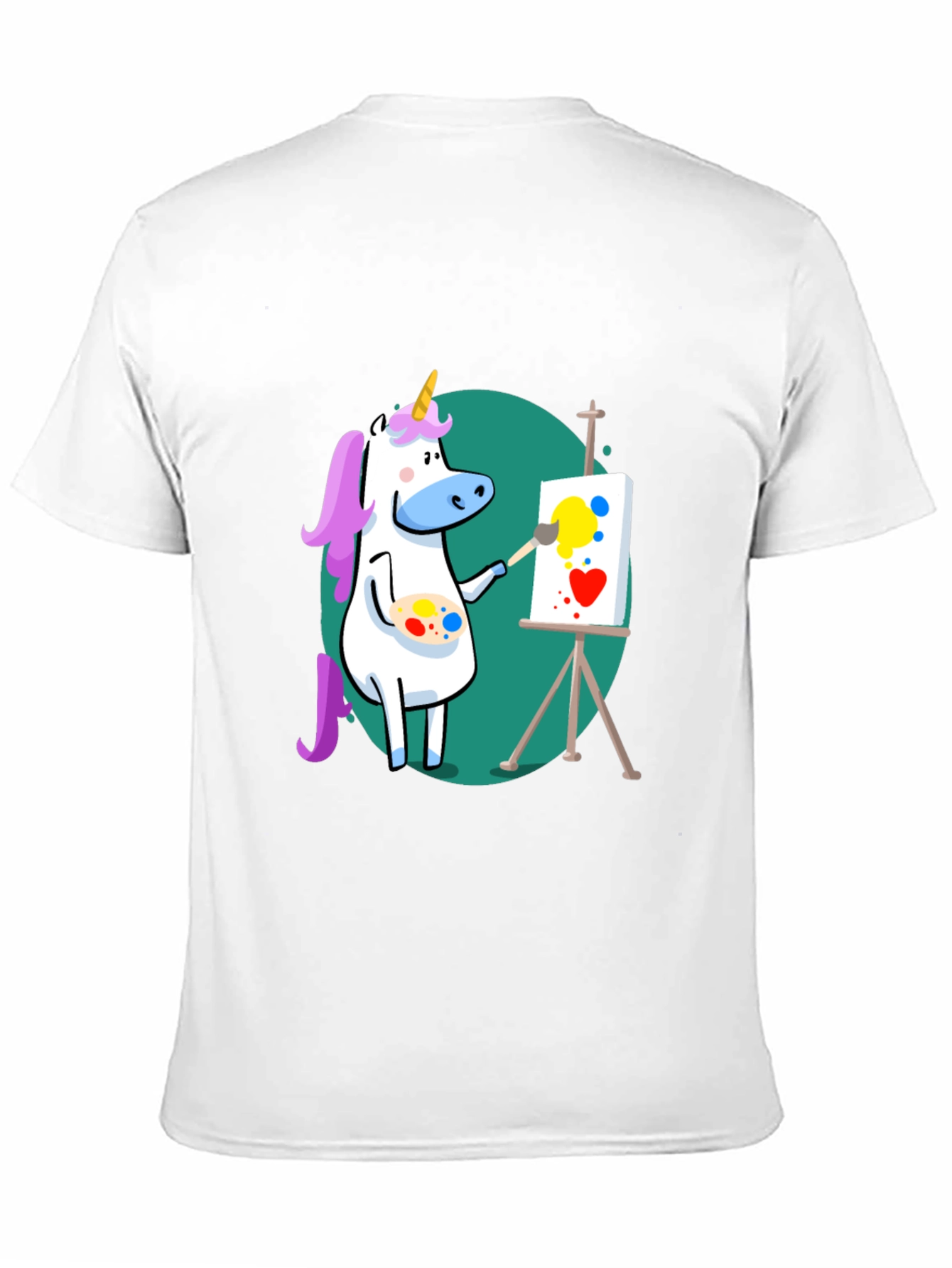 Unicorn Artist Graphic Tee - Black Cotton T-Shirt
