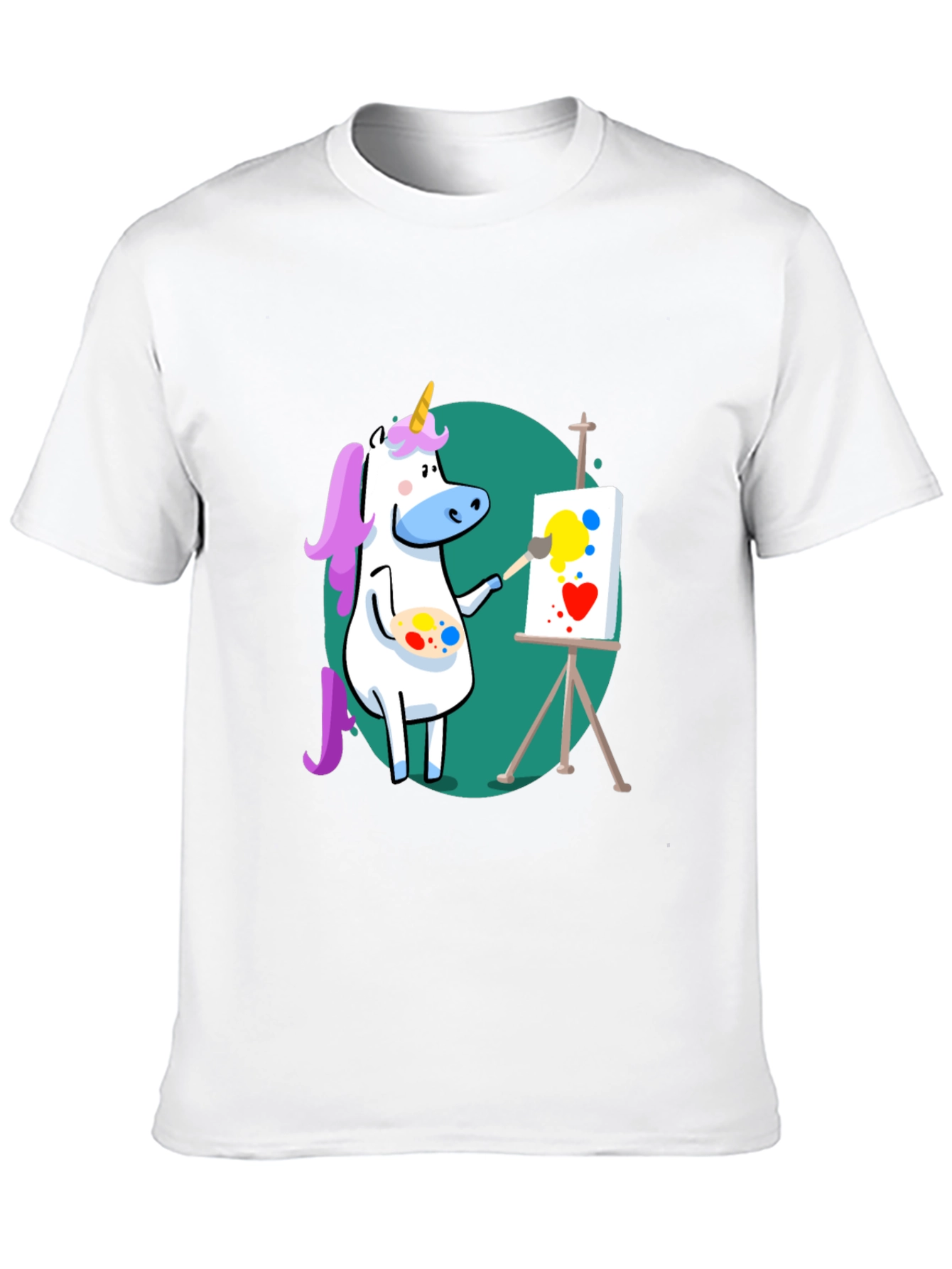 Unicorn Artist Graphic Tee - Black Cotton T-Shirt