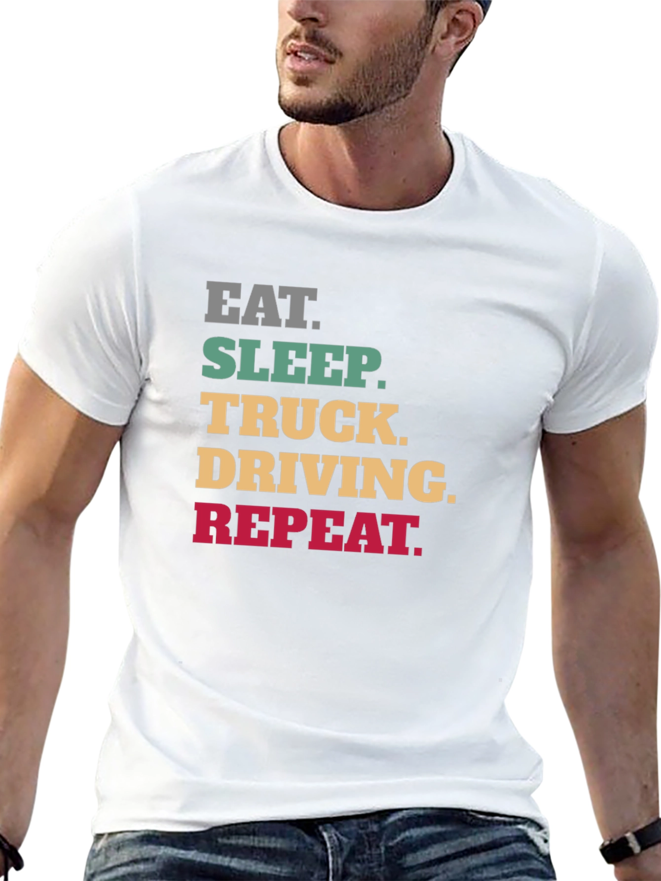 Eat Sleep Truck Driving Repeat Black T-Shirt