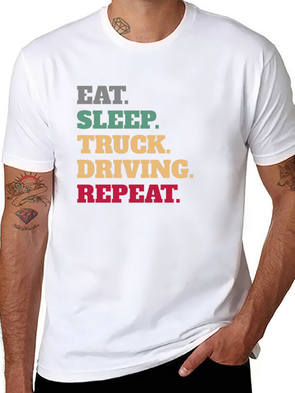 Eat Sleep Truck Driving Repeat Black T-Shirt