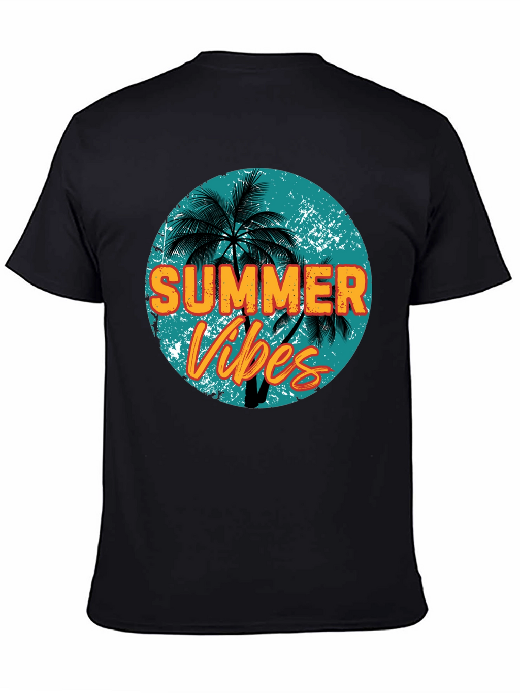 Summer Vibes Graphic Tee - Mens Black T-Shirt